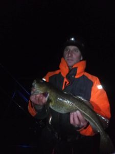 winter cod fishing night image
